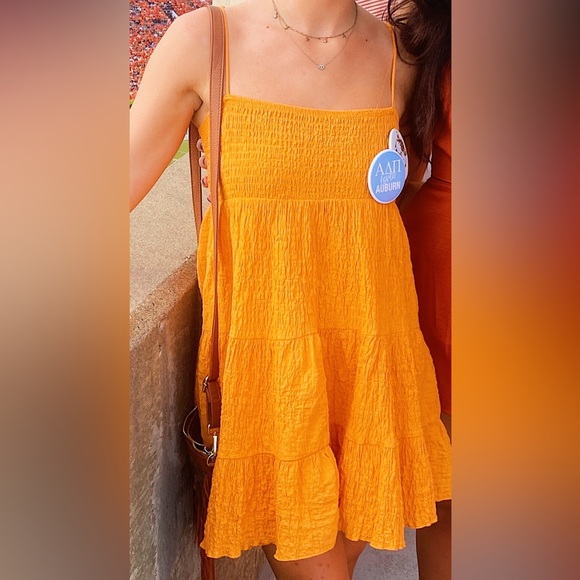 Zara orange ruffled mini dress - Picture 2 of 3